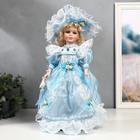 Кукла коллекционная керамика "Элис в нежно-голубом платье" 40 см - фото 106770558