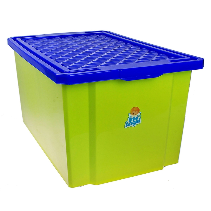Ящик для игрушек с крышкой «Лего», 57 л, на колёсиках, цвет фисташковый - фото 405401