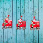Pendant Christmas "Jolly steam train", Golden thread, MIXED, unilateral