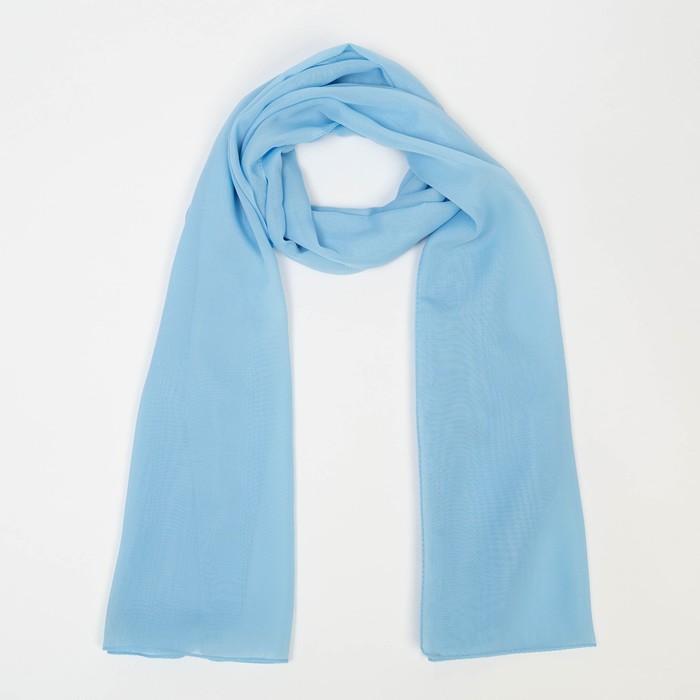 Шарф текстильный, цвет голубой, размер 50х160 см - фото 2218600