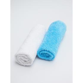 Полотенце-салфетка для кормления Soft Care, размер 35x35 см, цвет белый, голубой, 2 шт. в наборе