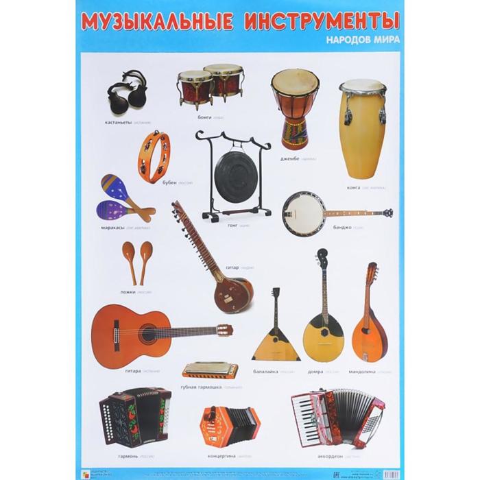 Плакат. Музыкальные инструменты народов мира