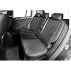 Авточехлы Rival Ромб, задняя спинка раздельная 40/60, Volkswagen Tiguan I, комплектация со столиками на передних задняя спинках, 2007-2017, эко-кожа, черные, SC.5805.2 6629408