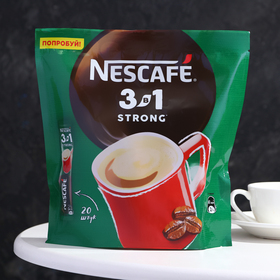 Кофе растворимый Nescafe 3 в 1, Strong, 20 х 14,5 г (20 шт)