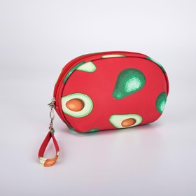 Косметичка-сумочка, отдел на молнии, с ручкой, цвет красный, «Авокадо»