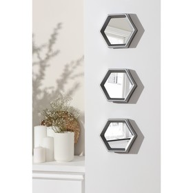 Набор настенных зеркал, зеркальная поверхность 13 × 11, цвет серебряный