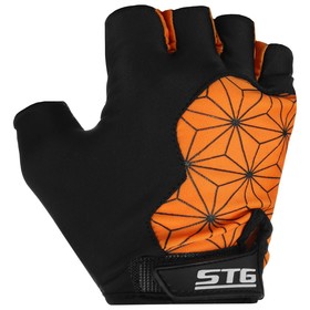 Перчатки велосипедные STG, Replay unisex, цвет черный,оранжевый, размер L