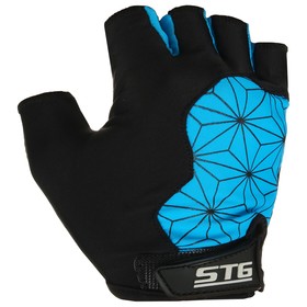 Перчатки велосипедные STG, Replay unisex  цвет черный,синий, размер L