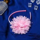 Ободок для волос "Рози" розочка, 0,5 см, розовый - фото 3344441