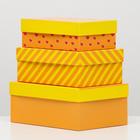 Набор коробок 3 в 1 "Любовь это…", оранжевый, 23 х 16 х 9,5 - 19 х 12 х 6,5 см 6489494