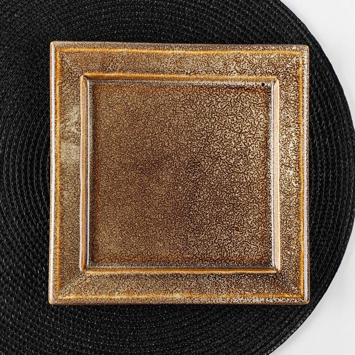 Тарелка квадратная «Стоун», 20×20 см - фото 1206938