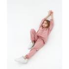 Комплект (толстовка, брюки) "Basic line" р.32 (110-116), пудра, oversize - фото 799297080