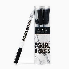 Ручка с колпачком и нанесением soft-touch Girl boss, синяя паста, 0,7 мм, цена за 1 шт в Донецке