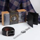 Набор "Крутому мужику", шарф, ремень, кошелек и наручные часы - фото 6990067