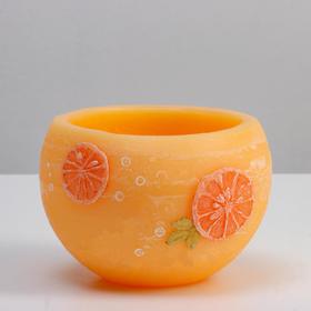 Лампион/ подсвечник круглый ароматический "Апельсин", 14,4 см, оранжевый