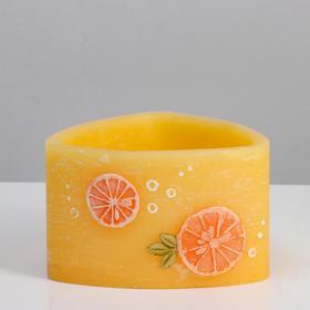 Лампион/ подсвечник треугольный ароматический  "Апельсин", 15х15х9,5 см, оранжевый