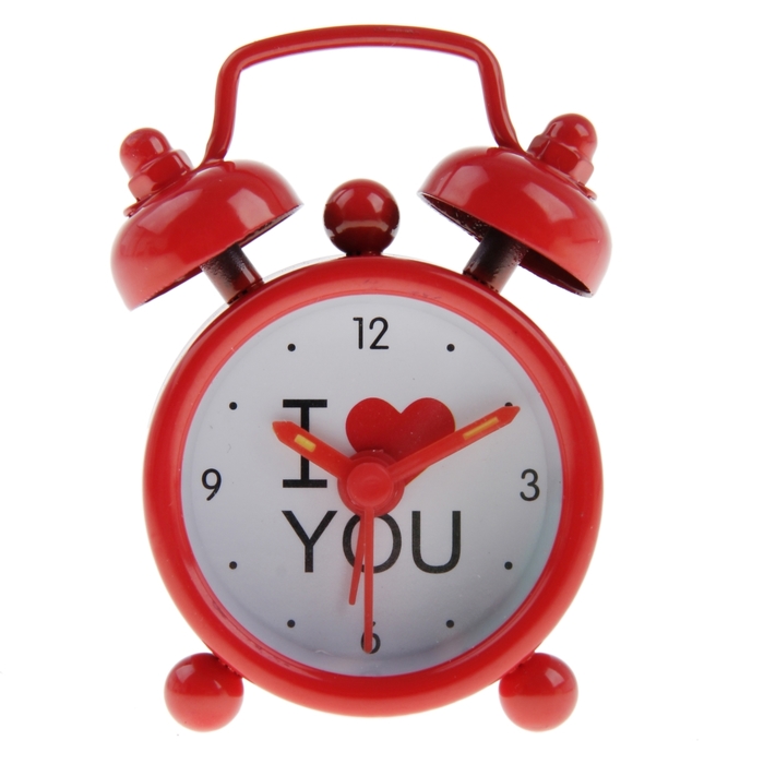Alarm clock "I love you", d=4cm, red