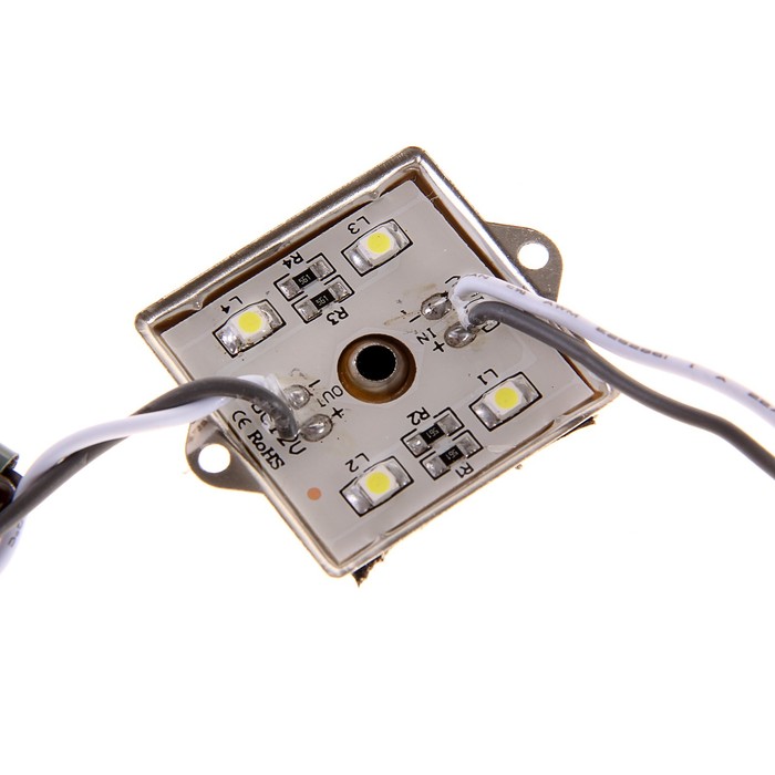 Светодиодный модуль SMD3528, 4 LED, 35x35x4, IP65, БЕЛЫЙ