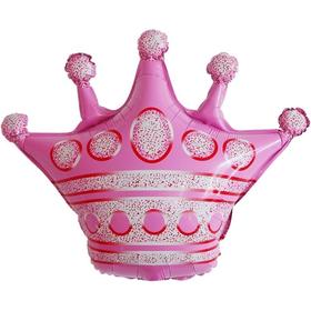 Шар фольгированный 18" «Корона», фигура, цвет розовый