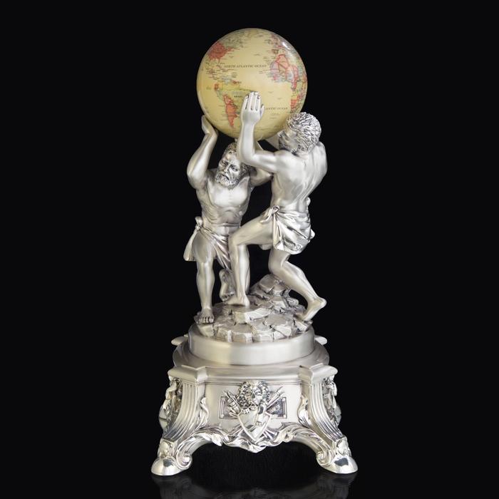 Статуэтка "Атланты и Земной шар", бежевый, 57 × 24 × 27 см - фото 1375949