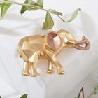 Брошь "Слон" геометрия, цвет матового золота - фото 3351849