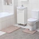 Набор ковриков для ванны и туалета Доляна «Мрамор», 2 шт: 40×50, 50×80 см, цвет бежевый - фото 8125555