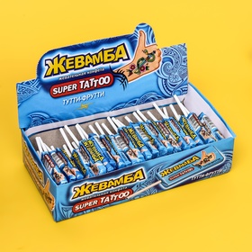 Конфета жевательная "Жевамба" Super tattoo тутти-фрутти, 10 г (50 шт)