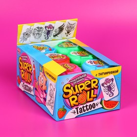 Жевательная резинка SUPER ROLL TATTOO, ассорти, 12 г (24 шт)