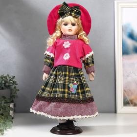 Кукла коллекционная керамика "Блондинка с кудрями, розовая шляпка и свитер" 40 см в Донецке