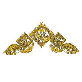 Термонаклейка «Хохлома золотая», центральная, набор 10 шт.