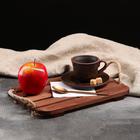Поднос деревянный для завтрака "Планка", темно-коричневый, массив хвои, 30х20 см - фото 7936128