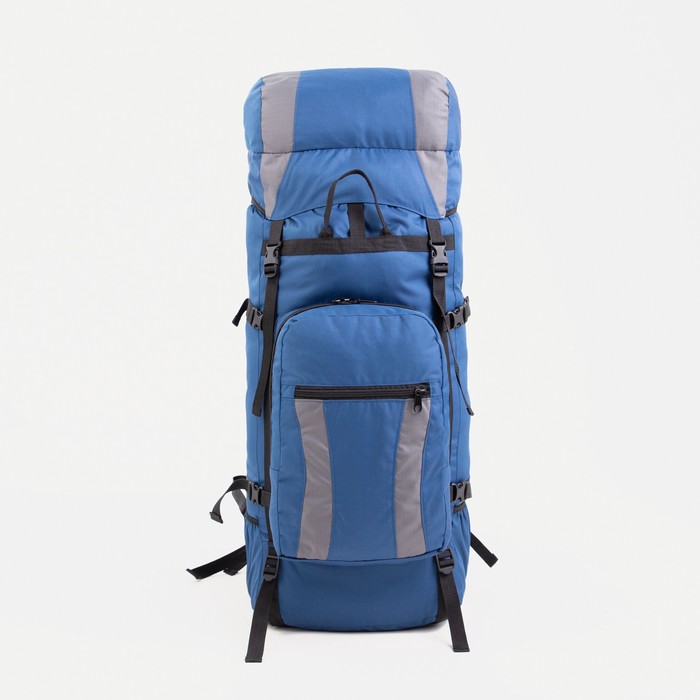 Рюкзак туристический, 100 л, отдел на шнурке, наружный карман, 2 боковые сетки, цвет синий/серый - фото 1227222