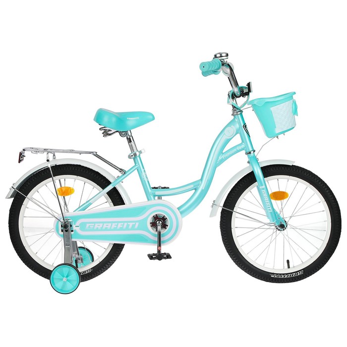 Велосипед 18" Graffiti Premium Girl, цвет мятный/белый - фото 2653100