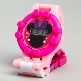 Часы наручные электронные "Единорог", Минни Маус, с ремешком-конструктором