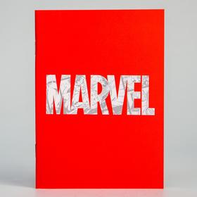 Блокнот А6 на скрепке, 32 листа в обложке софт-тач, Marvel red, Мстители
