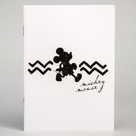 Блокнот А6 на скрепке, 32 листа в обложке софт-тач, Mickey, Микки Маус