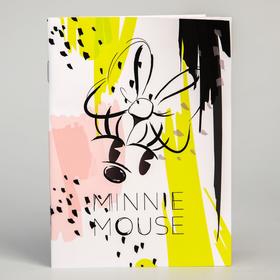 Блокнот А6 на скрепке, 32 листа в обложке софт-тач, Minnie Mouse, Минни Маус