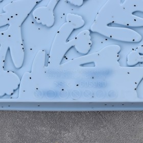 Коврик для приготовления пищи «Веточки», 38×30×2 см, цвет голубой