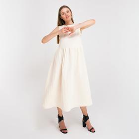 Платье летнее женское MINAKU: Cotton collection, цвет молочный, размер 46
