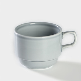 Чашка чайная «Акварель», 200 мл, фарфор, цвет светло-серый