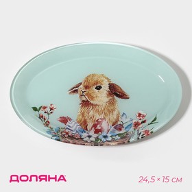 Блюдо Доляна «Кролик», овальное, 24,5×15×2 см