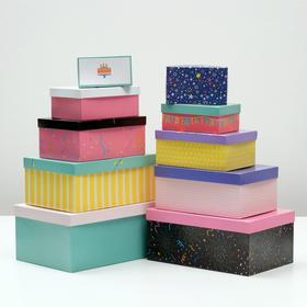 Набор коробок 10 в 1 "С днем рождения", 30,5 х 20 х 13 - 12 х 6,5 х 4 см