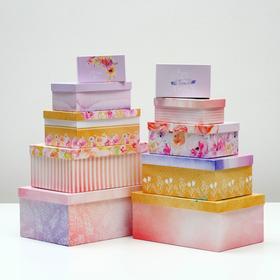 Набор коробок 10 в 1 "Цветы", 30,5 х 20 х 13 - 12 х 6,5 х 4 см