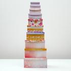 Набор коробок 10 в 1 "Цветы", 30,5 х 20 х 13 - 12 х 6,5 х 4 см - фото 799096502