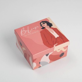 Коробка подарочная квадратная Girl , 14 × 14 × 8 см