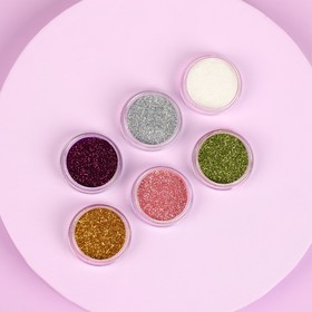 Glitter decor for nail art small, 6 bottles, MIX color