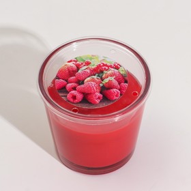 Ароматическая свеча в стакане СИНЛИГ, красные садовые ягоды, 7,5 см, 25 ч, красный