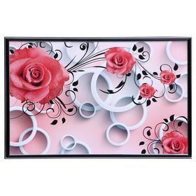 Картина "Розы на розовом" 50х70(53х73) см
