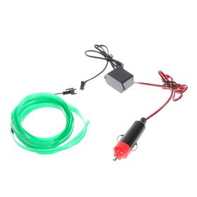 Neon thread for interior lighting design, flat, 12 In, 2 m, with power supply, green