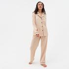 Пижама женская (сорочка, брюки) : Light touch цвет бежевый, р-р 52 - фото 799114253